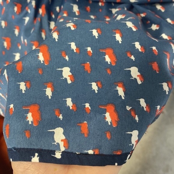 MNG by Mango Pull on Navy, Red, and White Bird Print Skirt size m - Picture 2 of 6